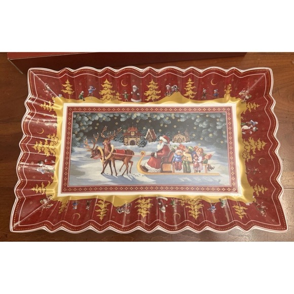 Other - Villeroy & Boch Toy's Fantasy Rectangular Cake Plate Platter Santa Sleigh NIB
